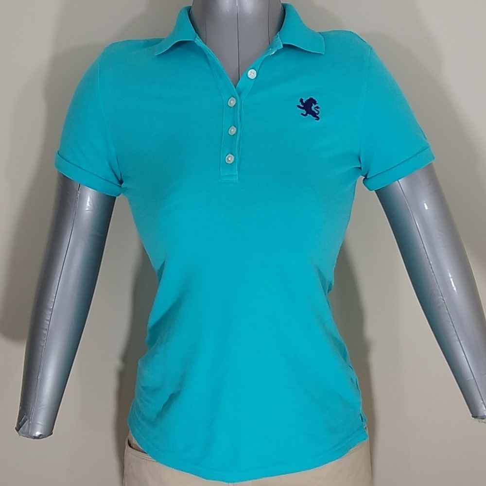 BOGO 🆓! ☀️👕EXPRESS Pique Polo Sky Blue XS - Picture 2 of 8
